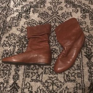 Stuart Weitzman Pull On Slouch Boots/Hidden Wedge